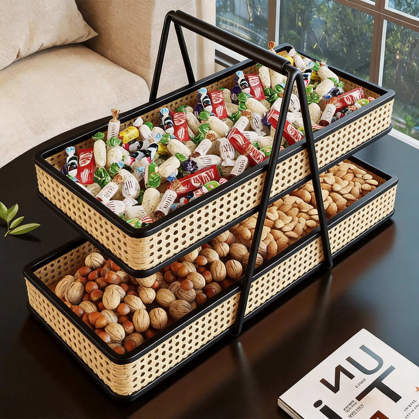 客厅水果盘家用茶几多层瓜果干果收纳架餐桌高档零食糖果摆放架子