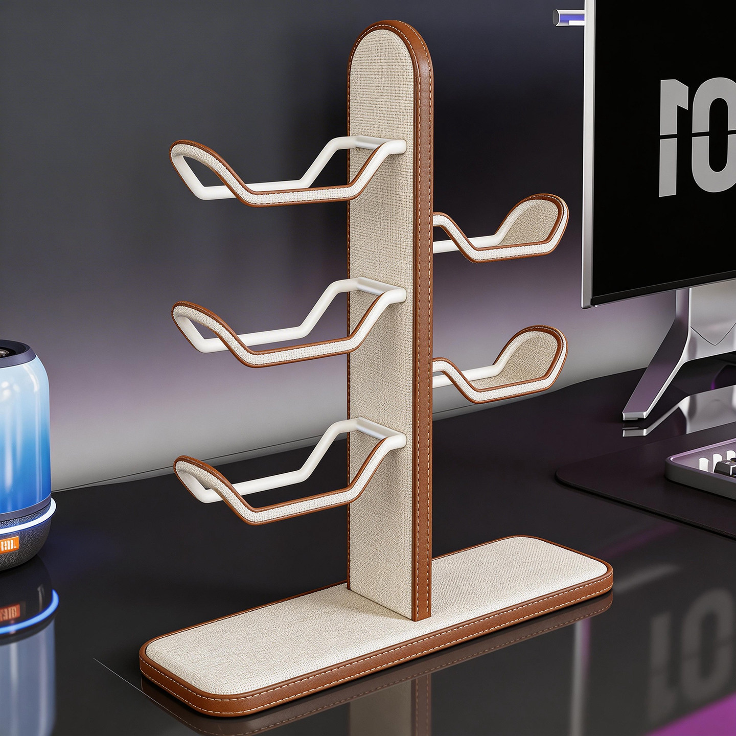 桌面耳机支架游戏手柄托架电脑旁悬挂架展示架头戴式耳麦整理架子