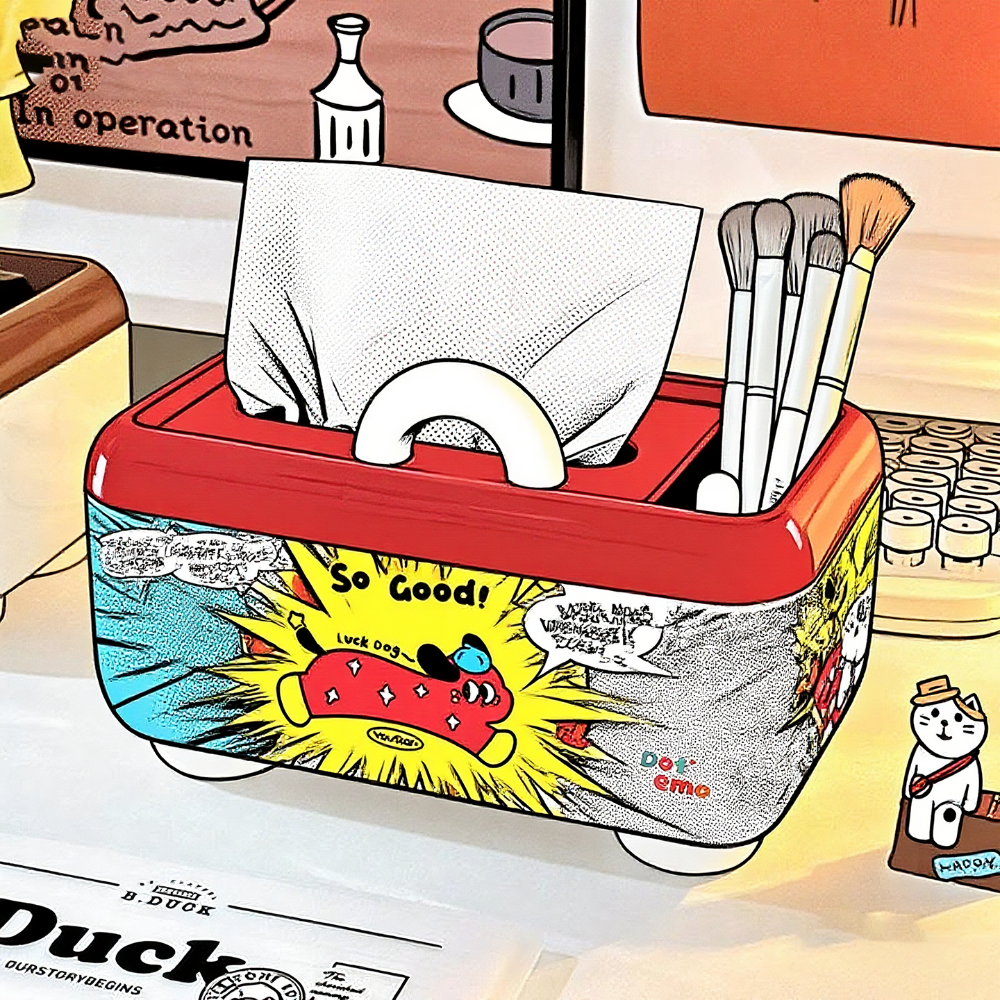 多巴胺纸巾盒桌面抽纸湿巾收纳盒