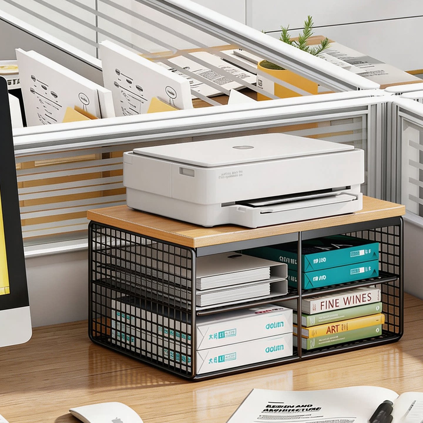 桌面文件柜工位档案分层收纳架图片
