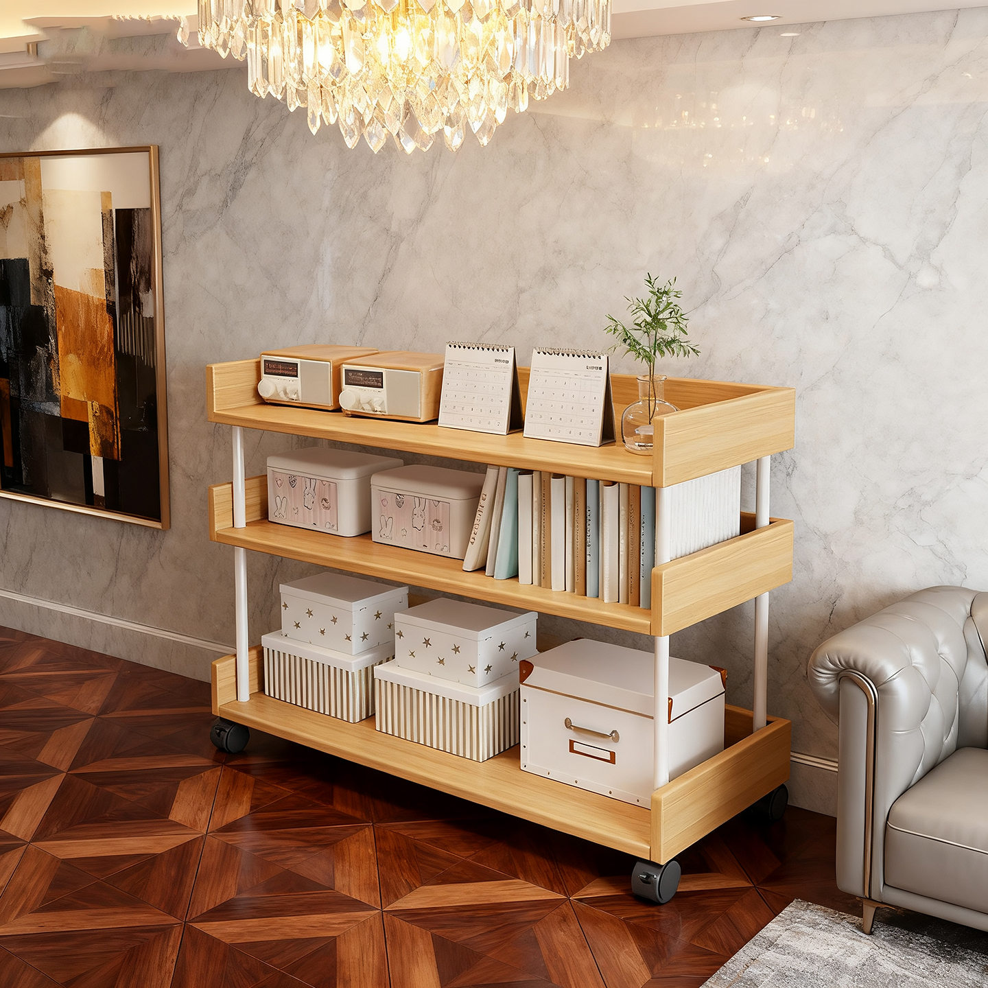 实木书架多层书籍整理架收纳书柜