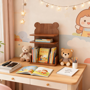 书架学生家用桌面分科分类置物架儿童阅读区书立架书本支架收纳架