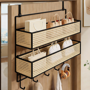 手提包置物架壁挂式包包储物架免打孔门后多层收纳架玄关衣帽架子