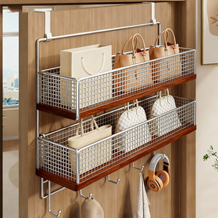 门后包包收纳挂架入户挂门置物架门上免打孔放包架皮包分层整理架