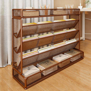 桌边书架落地多层书本收纳架书桌旁储物置物架侧边书立简易小书柜