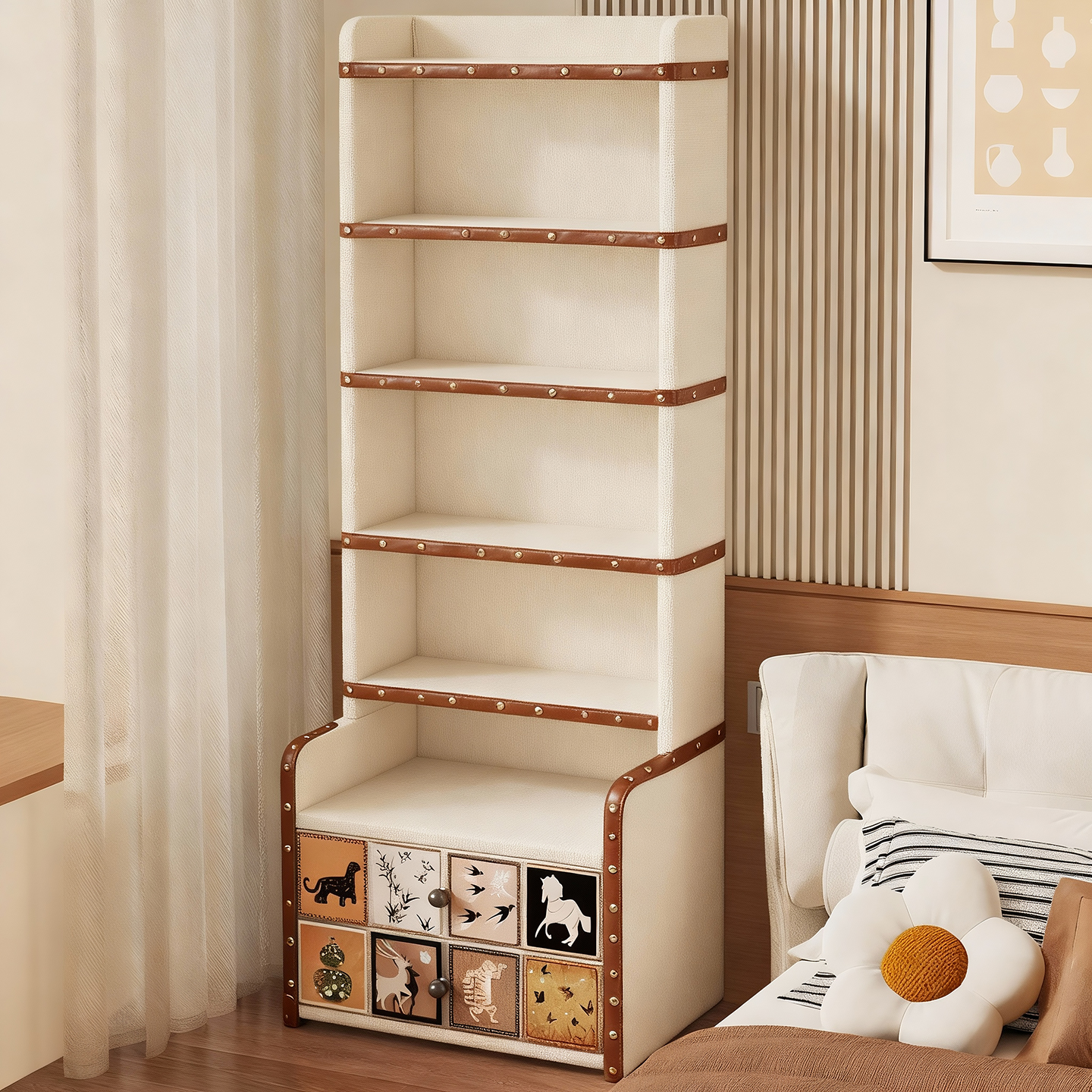 床头柜书架卧室落地床头侧边柜