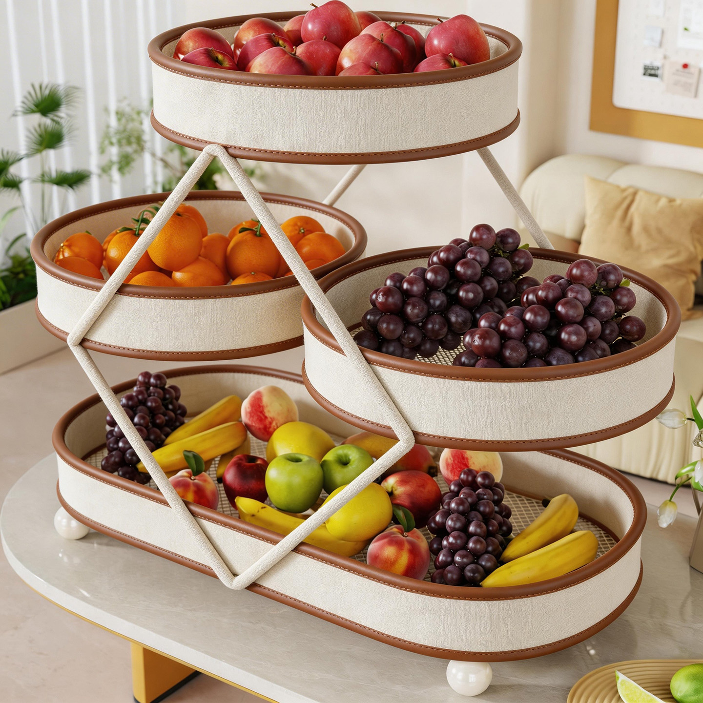 桌面水果篮茶几桌上水果盘多层零食收纳架点心糕点整理干果储物架