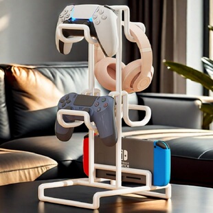 游戏手柄支架挂架桌面收纳挂架xbox ps5 switch游戏机耳机架宿舍耳麦耳塞整理架通用多型号支架立体节约空间
