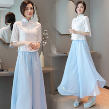 新中式汉服裙裤套装女款2024新款夏季中国风两件套改良旗袍连衣裙