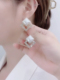 时尚 潮网红百搭珍珠耳环高级感轻奢耳饰品女 简约菱形耳钉2024新款