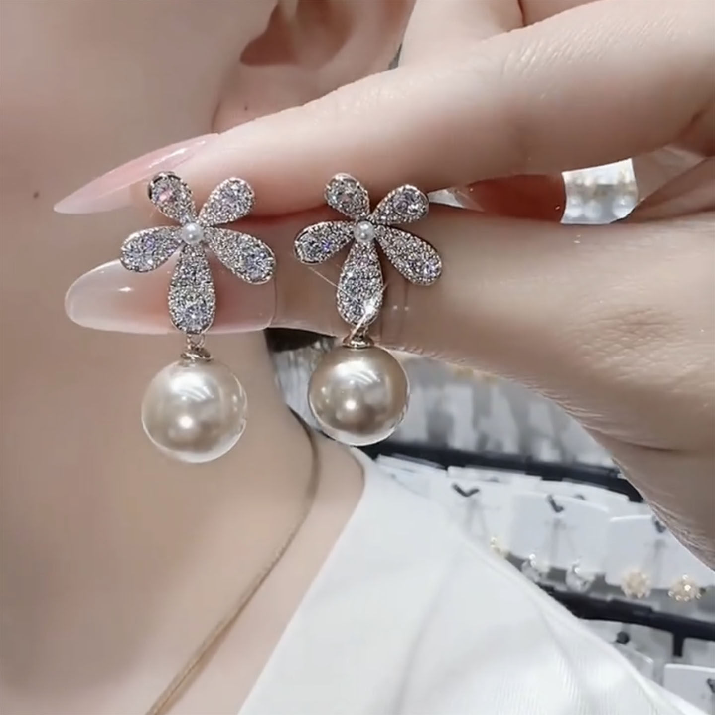 姿茉日韩铜合金女不过敏耳环