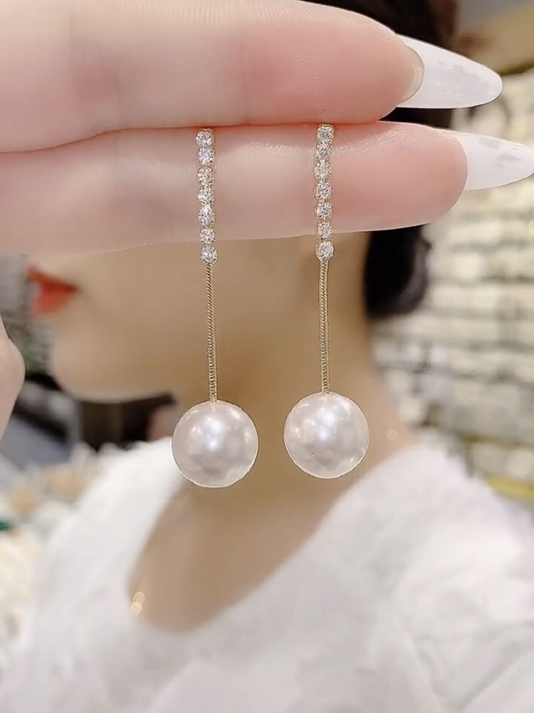 资茉日韩女混合镶嵌银针耳环防敏