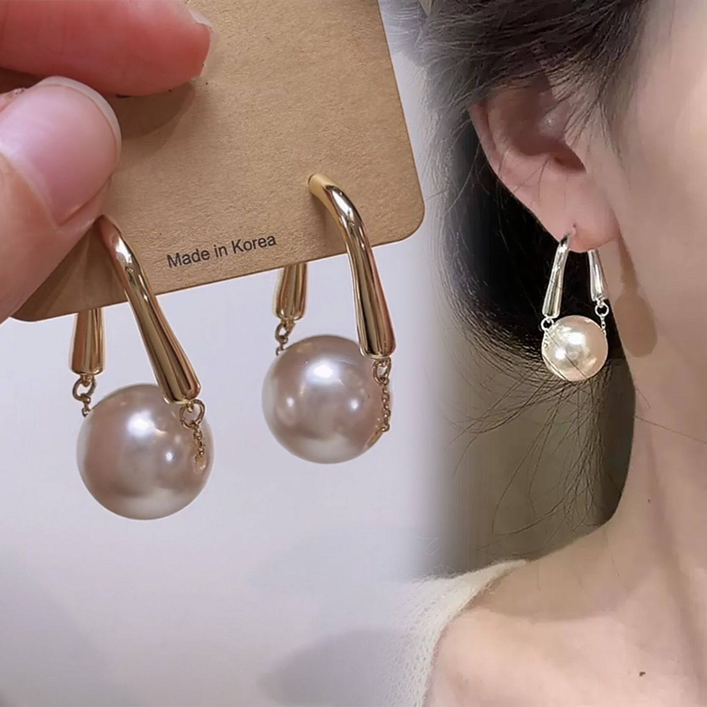 姿茉日韩铜合金女不过敏耳环