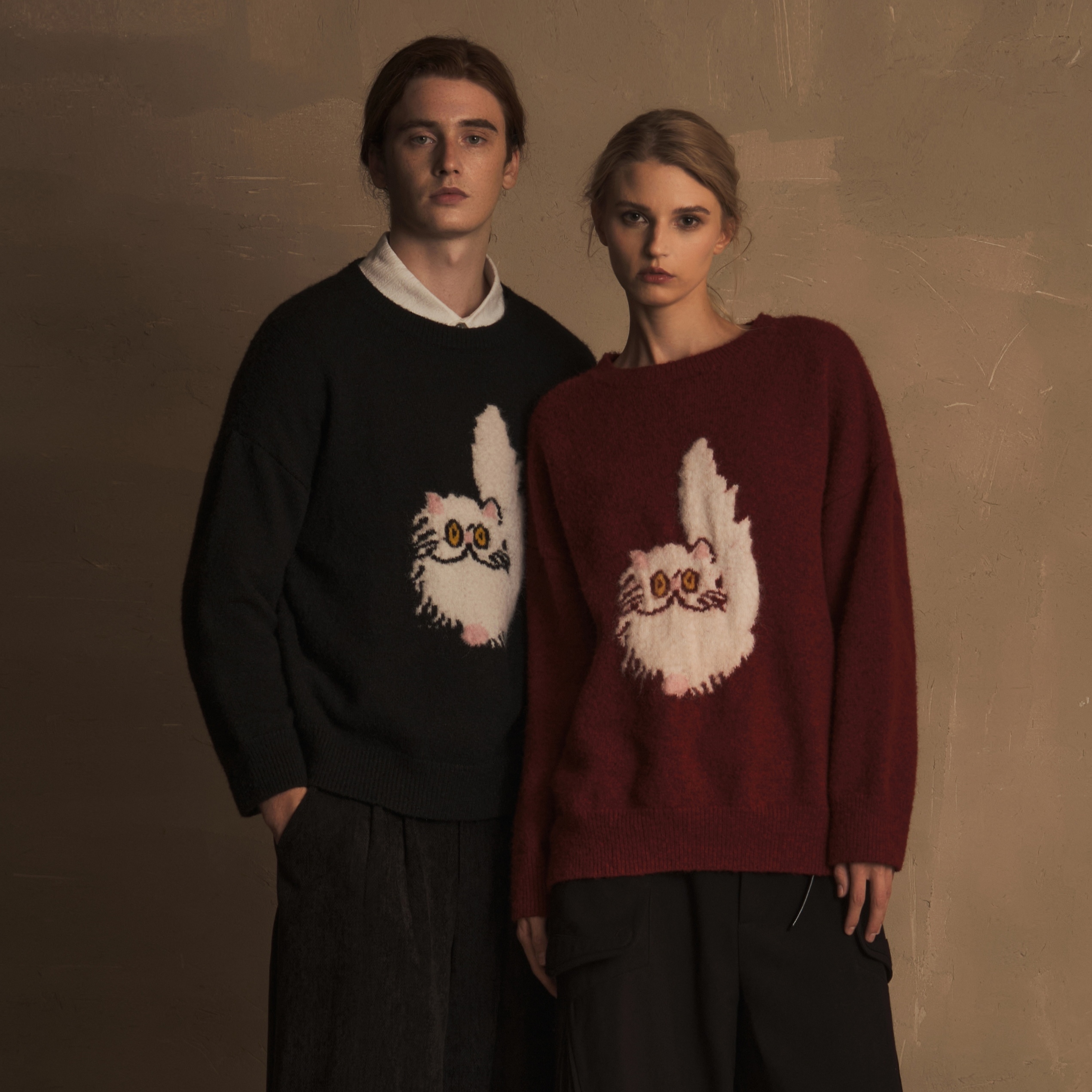 TAM TUAS【波斯/Persian】马海毛波斯猫动物套头羊毛毛衣