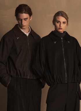 TAM TUAS【调音师】意大利进口雕花领夹灯芯绒羊毛风琴褶夹克外套