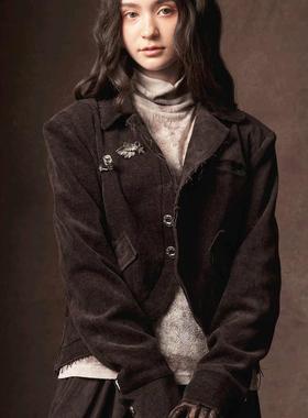 TAM TUAS 伯爵 雕花绒面破坏设计感西装外穿外套《伊索尔的旧梦》