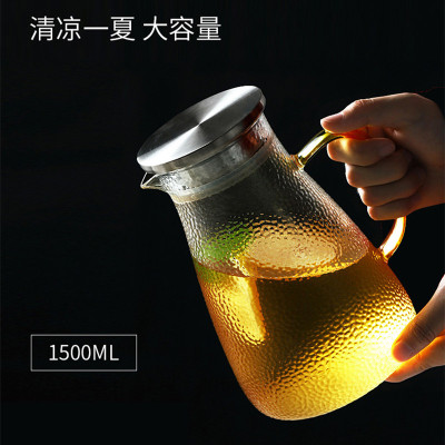 利快玻璃锤纹耐高温开水壶