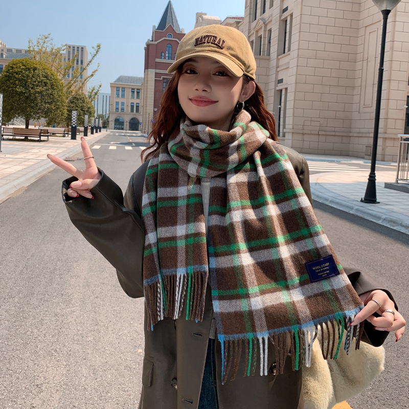 高级感围巾女冬天韩国格子披肩加厚保暖氛围感围脖虞书欣同款1016