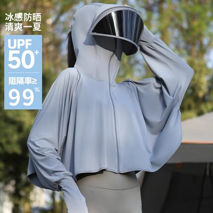 女土防晒衣新款2026夏季防紫外线冰丝面罩衫防晒服透气时尚薄外套