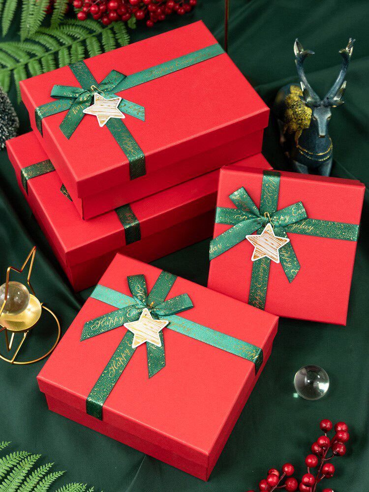 christmas gift packaging box red empty paper boxes handbag
