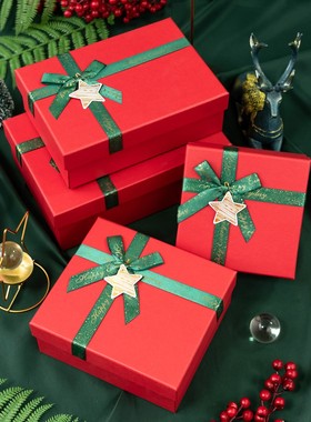 Christmas gift packaging box red empty paper boxes handbag