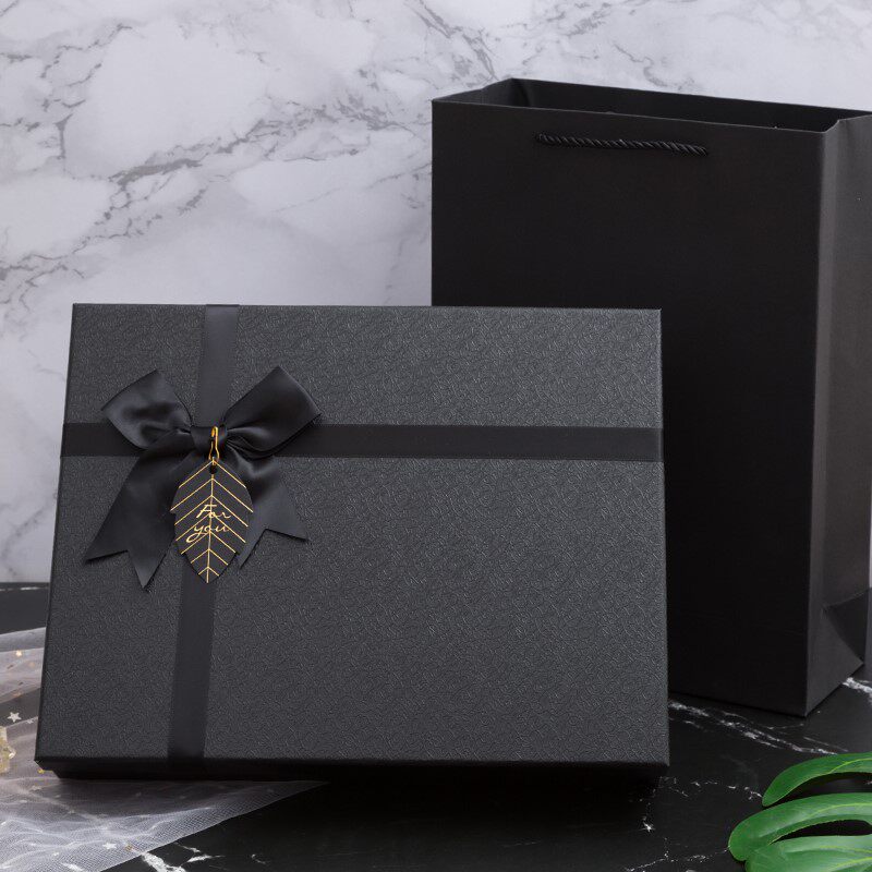 black birthday gift decorate box clothes packing box包装盒
