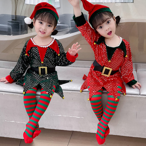 Children's Pok é mon Red sequin Dress Christmas Writing Bab