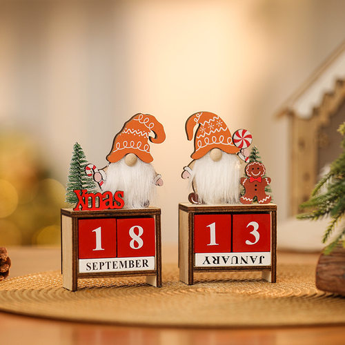 Christmas face Santa Claus calendar ornament wooden Christma