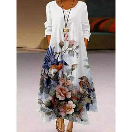 Popular long sleeved dress, women's long skirt, 2022 spring