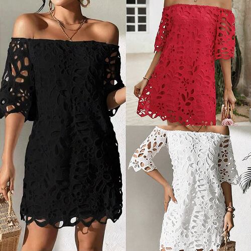 women's Strapless lace dress ladys short skirt
