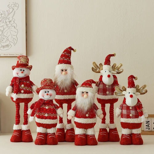New Christmas Scalable Stand up Santa Claus Snowman Elk Doll