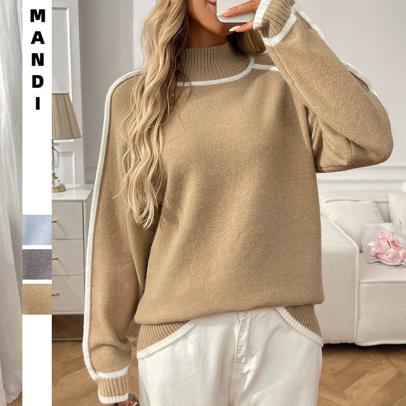 women's autumn spring casual loose pullover sweater  top