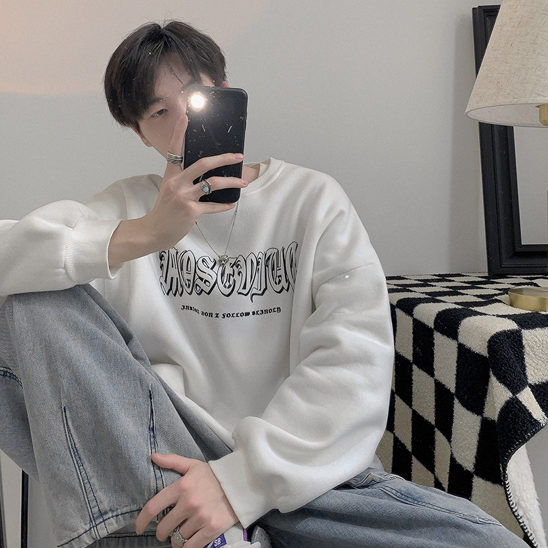 字母欧美高街卫衣男秋季oversize宽松hiphop美式高街ins潮牌外套