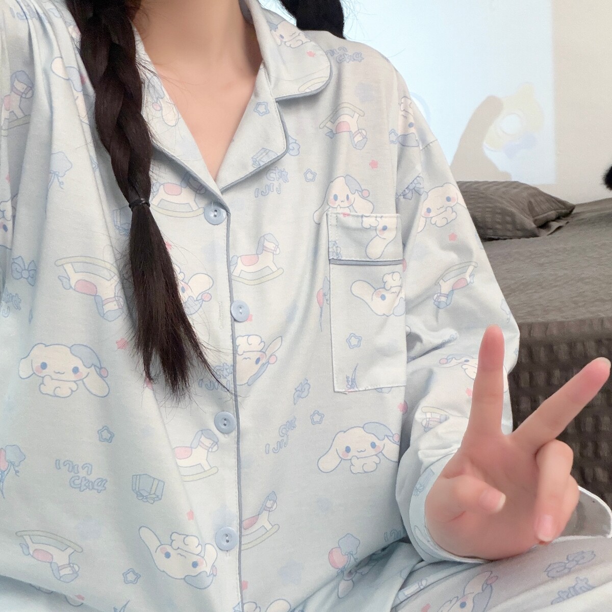 纯棉睡衣女款春秋季2026新款长袖长裤可爱卡通学生夏天家居服套装