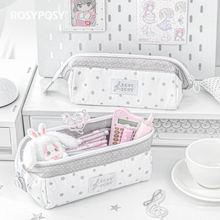 「轻亚波点上新 大开口」RosyPosy柔设笔袋草莓容量痛ins