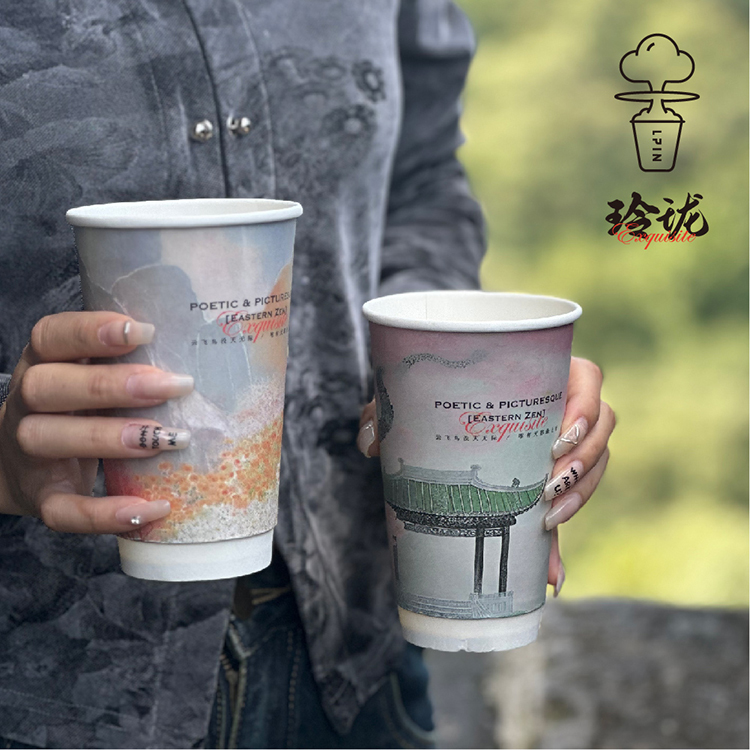【玲珑】咖啡茶饮打包隔热纸杯纸袋杯咖啡套装礼盒可搭配挂耳茶包
