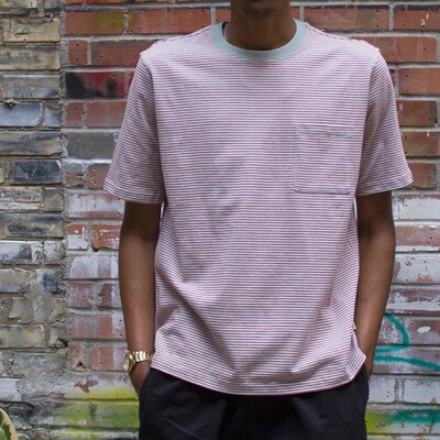 STUSSY长袖休闲街头男女条纹口袋