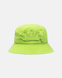 STUSSY BUCKET HAT CROWN APPLIQUE 皇冠渔夫帽纯色贴布盆帽