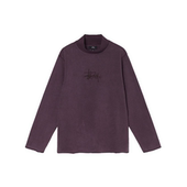Gen Mock Neck Stussy Fleece紫色纯色高领刺绣LOGO套头女款 卫衣