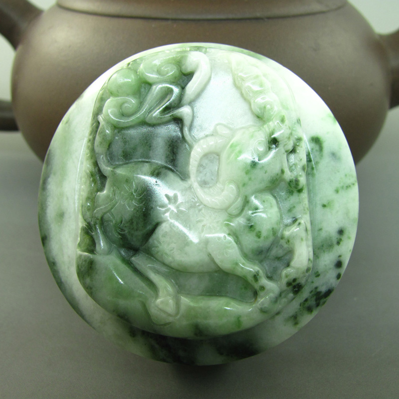 送证书独山玉牛皮带扣腰佩腰扣牌