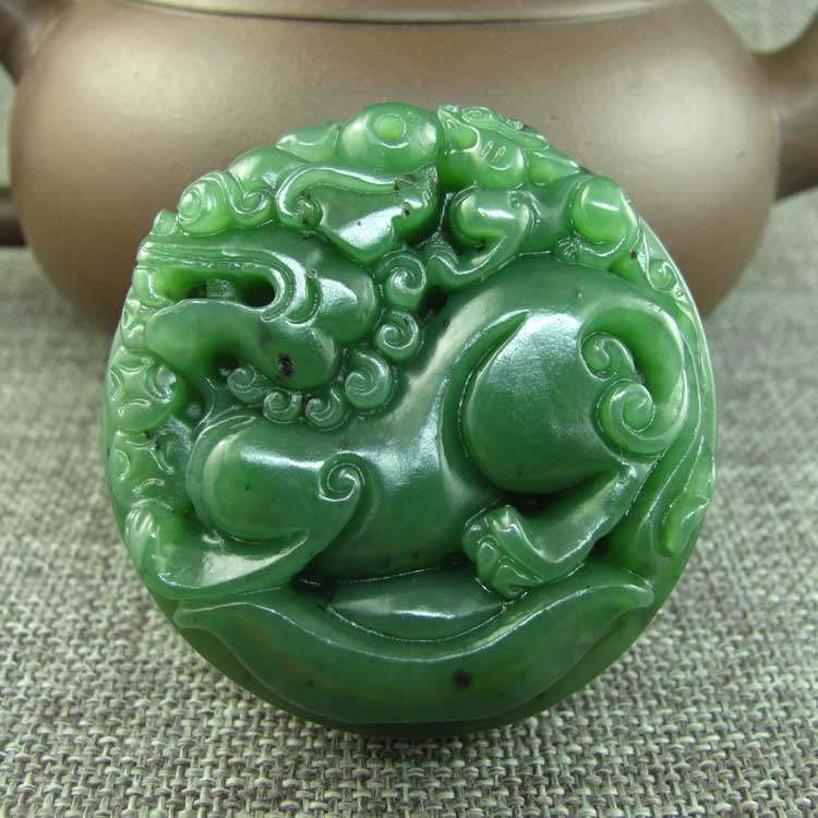 正品送鉴定证书和田玉碧玉皮丘皮带玉腰扣男款腰牌腰佩玉石皮带扣