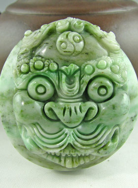 送证书独山玉虎头皮带扣腰扣腰佩
