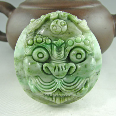 送证书独山玉虎头皮带扣腰扣腰佩