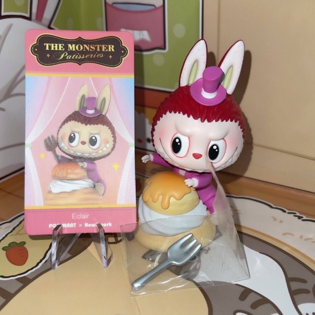 正版泡泡玛特 labubu 精灵甜品系列 泡芙