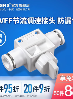 TWSNS台匠山耐斯快速接头HVFF节流阀调速阀气动气缸流量可调节气