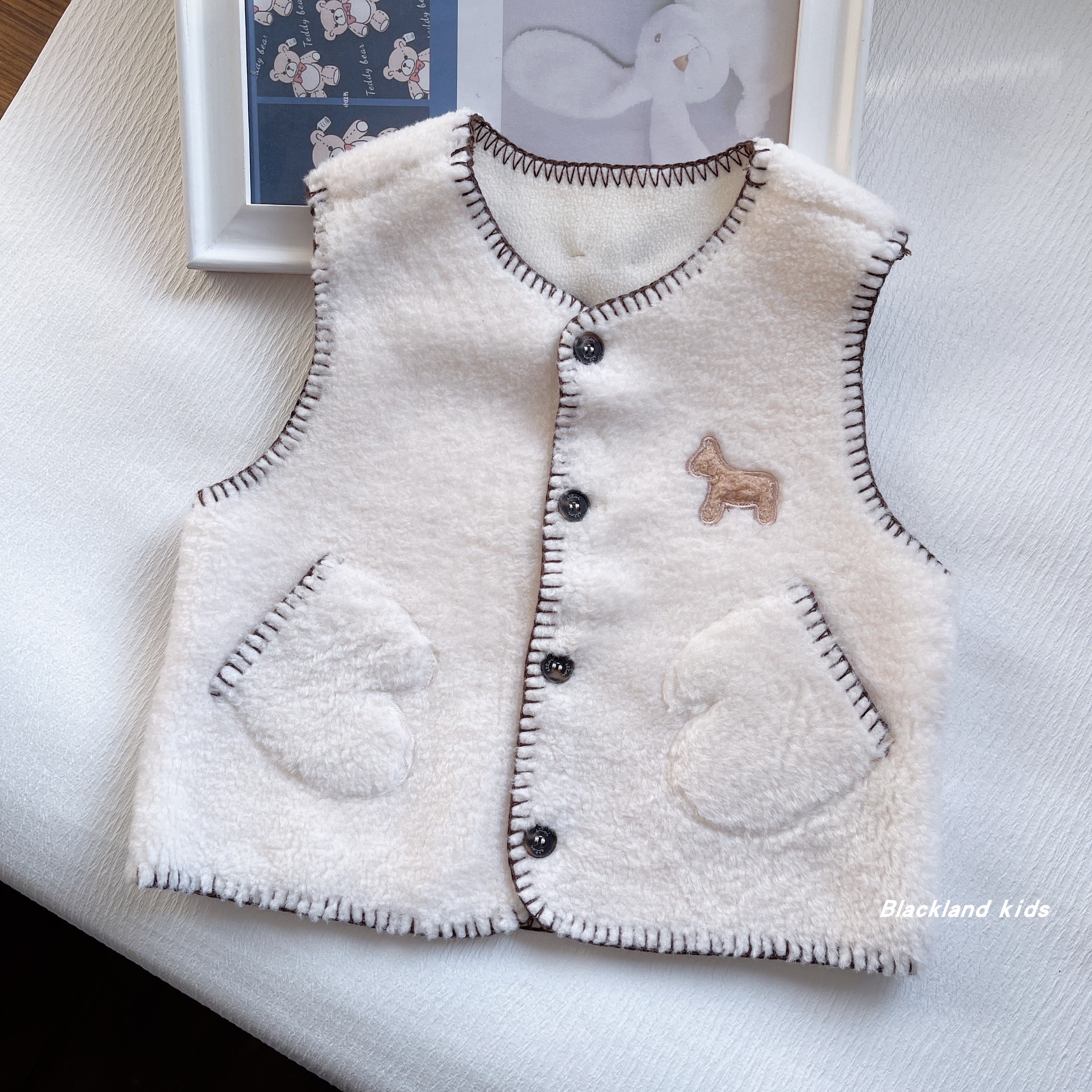 双面绒马甲韩国童装秋冬款男童女童儿童宝羊羔绒加绒坎肩保暖背心