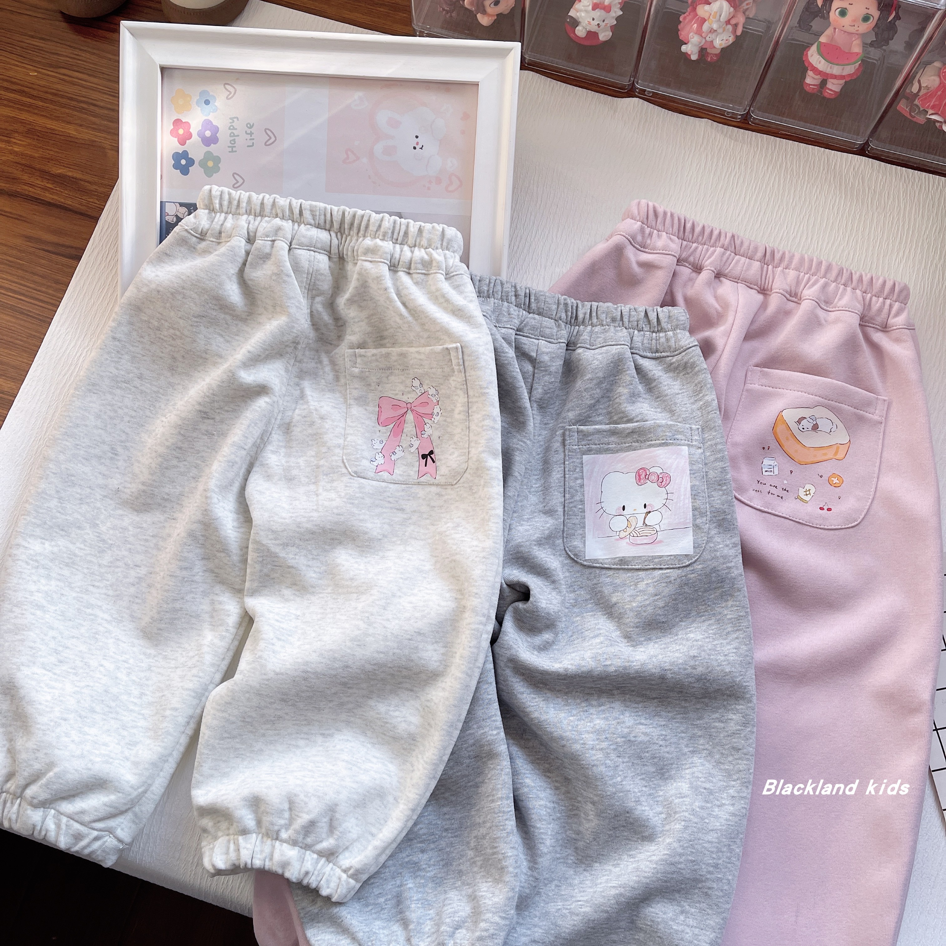 复合棉有厚感的卫裤 春秋童装女童休闲长裤儿童宝运动裤宽松裤子