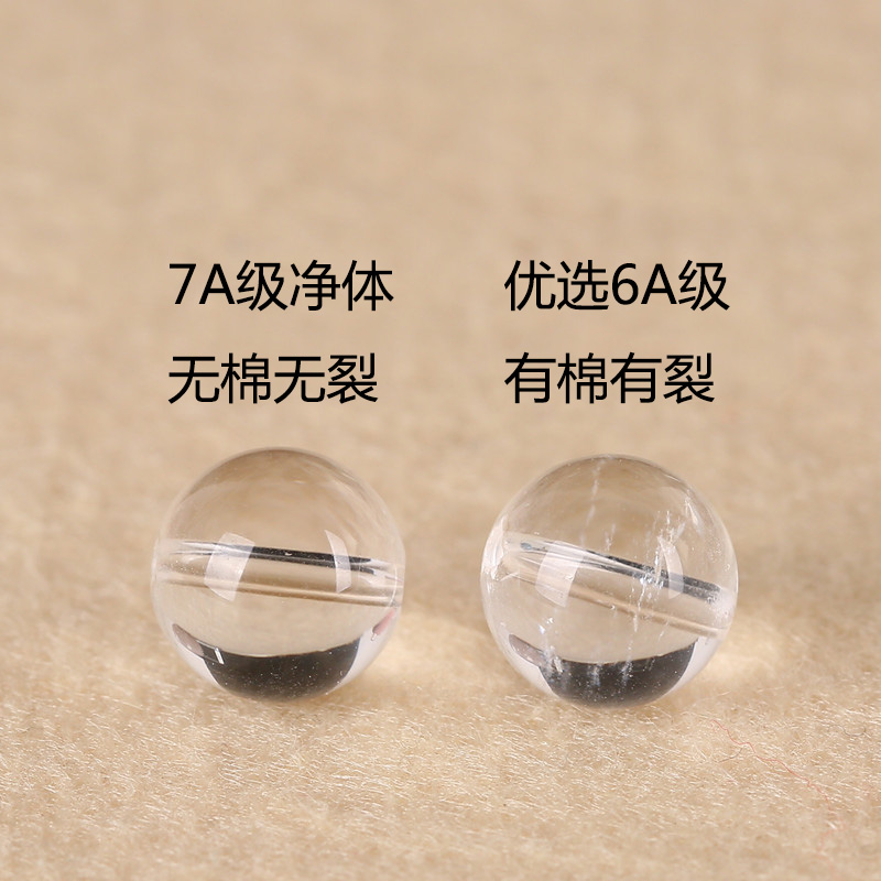 巴西白水晶散珠单颗圆珠串珠diy4-20mm磨砂长条手链材料净体东海