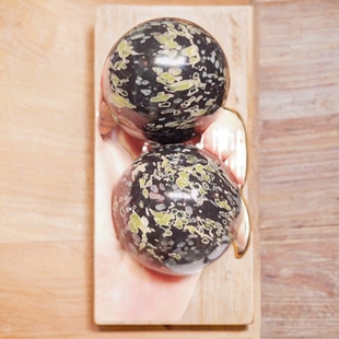 梅花玉健身球天然玉石茶具正宗原矿老料观赏球汝阳玉安山岩摆件