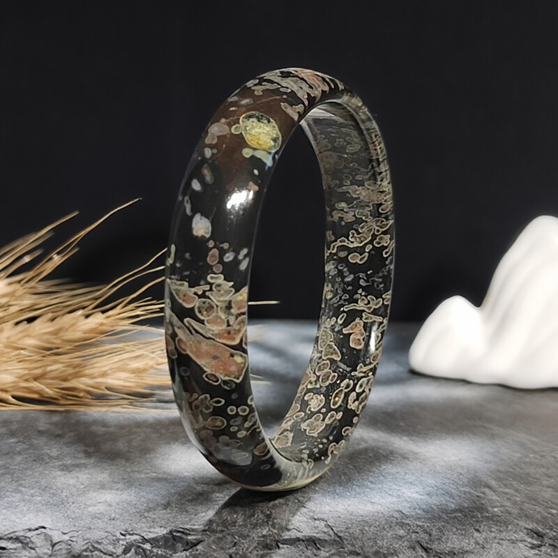 天然梅花玉手镯千条来选正宗原矿老料老红花彩梅手镯59-18-7